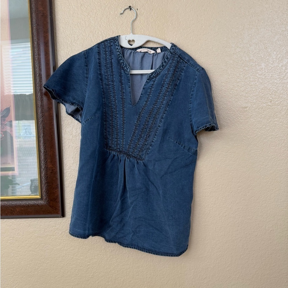 soft surroundings chambray denim shirt size XSmall - Picture 2 of 4